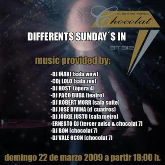 pub chocolat sundays differents