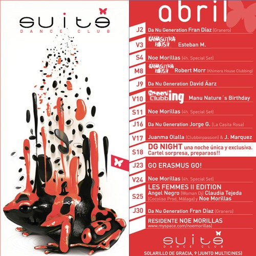 Programación de Abril de Sala Suite Dance Club