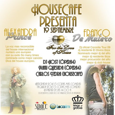 Alexandra Prince y Franco de Mulero en House Cafe