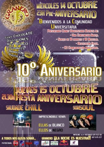 10º Aniversario de Pub Granero