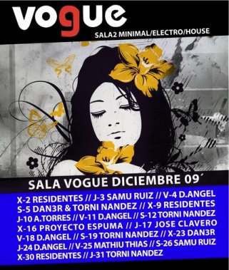 Programación Discoteca Voque, Diciembre 2009